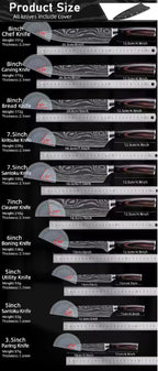 Premium Damascus Kitchen Knife Set