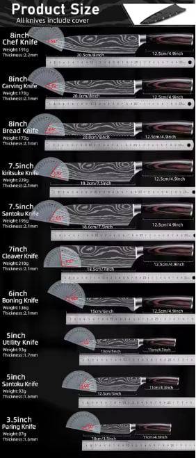 Premium Damascus Kitchen Knife Set