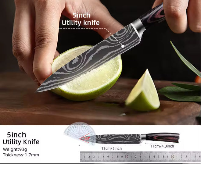 Premium Damascus Kitchen Knife Set