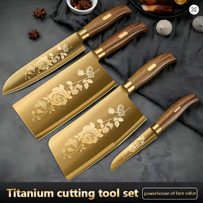 Piece Titanium-Coated Kitchen Knife Set