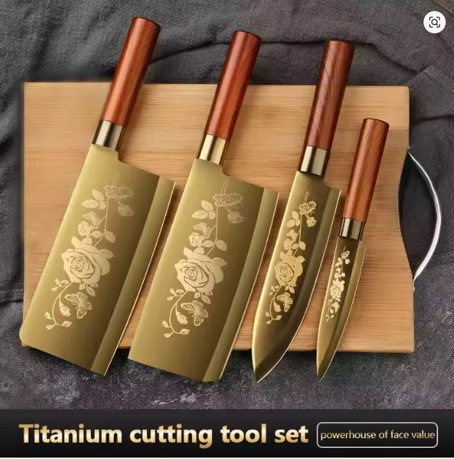 Piece Titanium-Coated Kitchen Knife Set