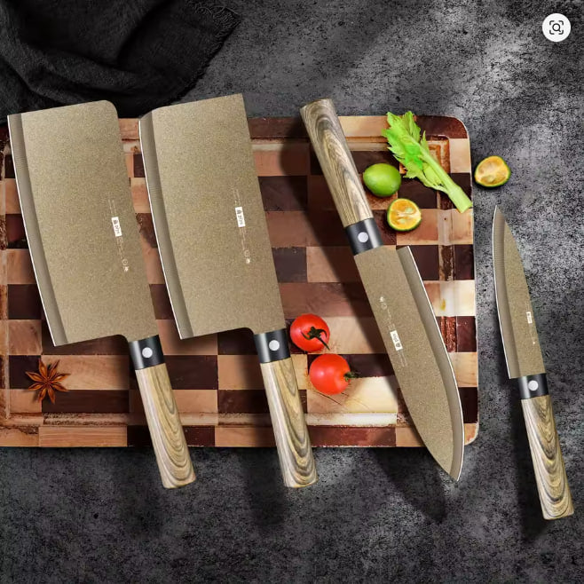 Piece Titanium-Coated Kitchen Knife Set