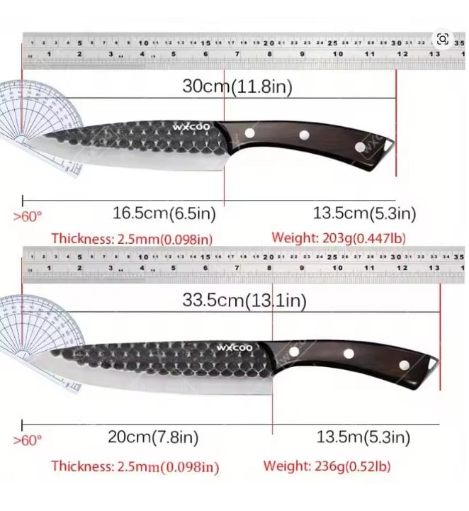 8PCS Professional Kitchen Chef Knife Set Stainless Steel Forged for Cooking Meat Vegetable Fish Utility Cutting