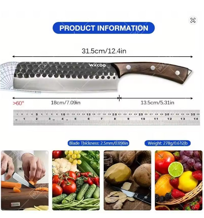 8PCS Professional Kitchen Chef Knife Set Stainless Steel Forged for Cooking Meat Vegetable Fish Utility Cutting