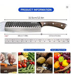 8PCS Professional Kitchen Chef Knife Set Stainless Steel Forged for Cooking Meat Vegetable Fish Utility Cutting