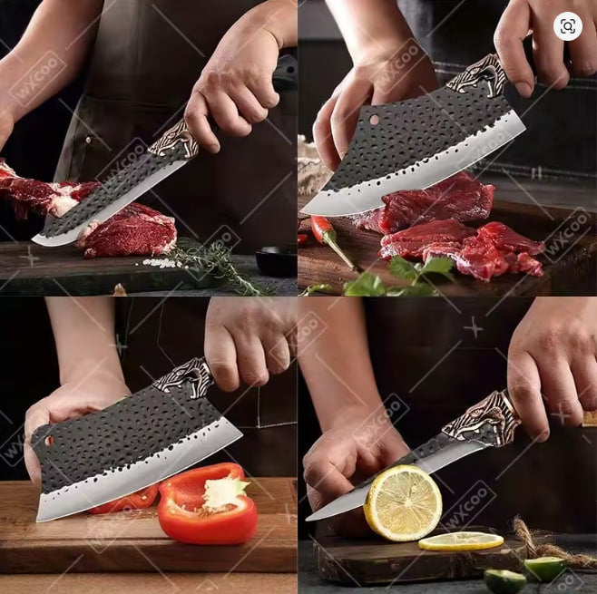 8PCS Professional Kitchen Chef Knife Set Stainless Steel Forged for Cooking Meat Vegetable Fish Utility Cutting