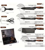 Professional 6-piece kitchen knife set, including chef knife, slicing knife, scraper and scissors, gift box