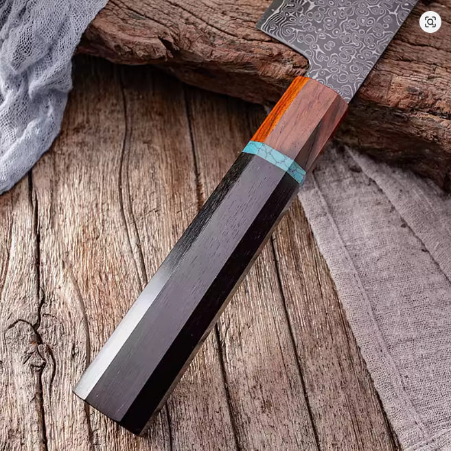 Damascus Steel Japanese Chef Knife Kitchen Meat Cleaver Sushi Fish Vegetable Cutter Nakiri Slicing Cooking Tools